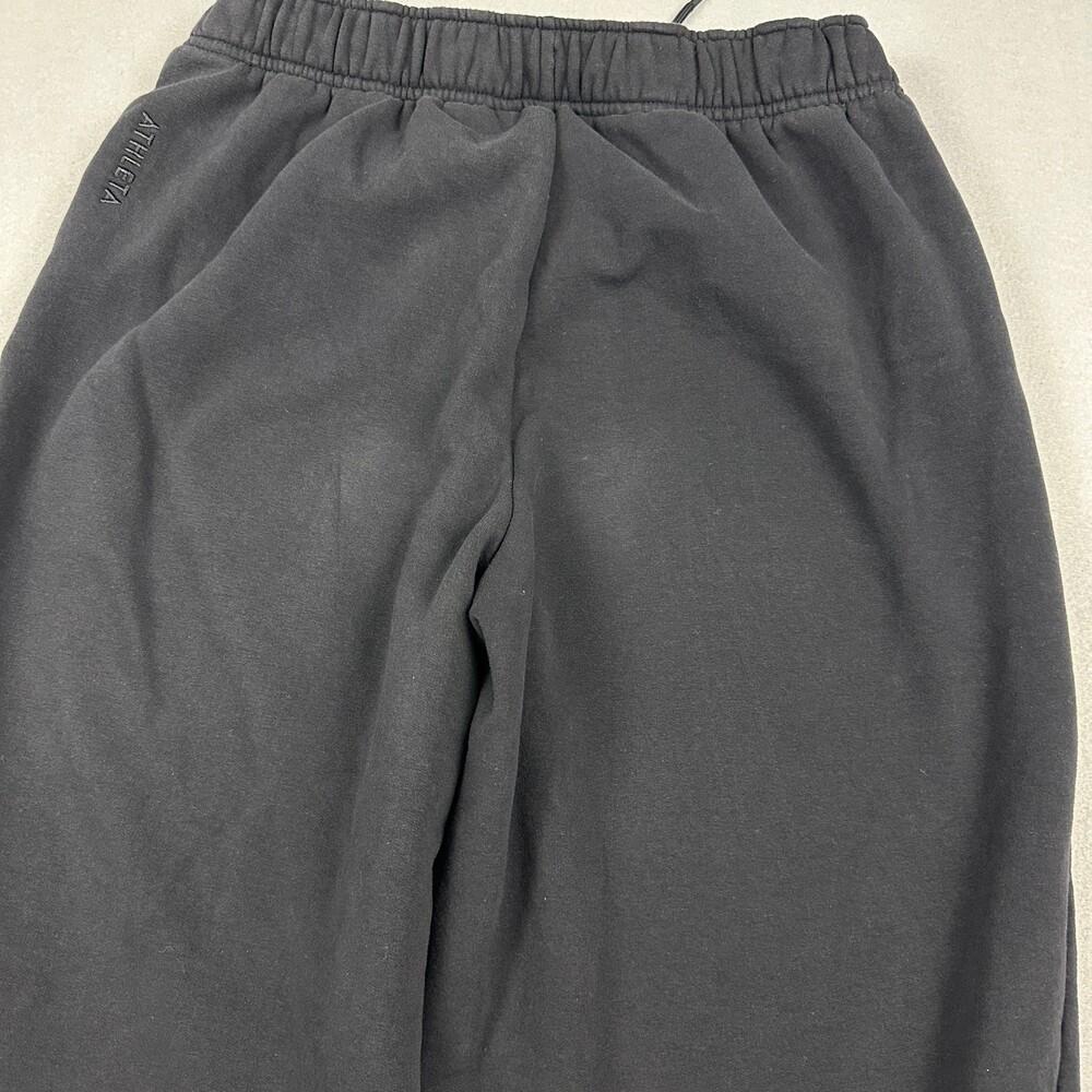 Athleta Pants Women Medium Black Solid Fleece Joggers Cinch Bottom Sweatpants M - Picture 7 of 12